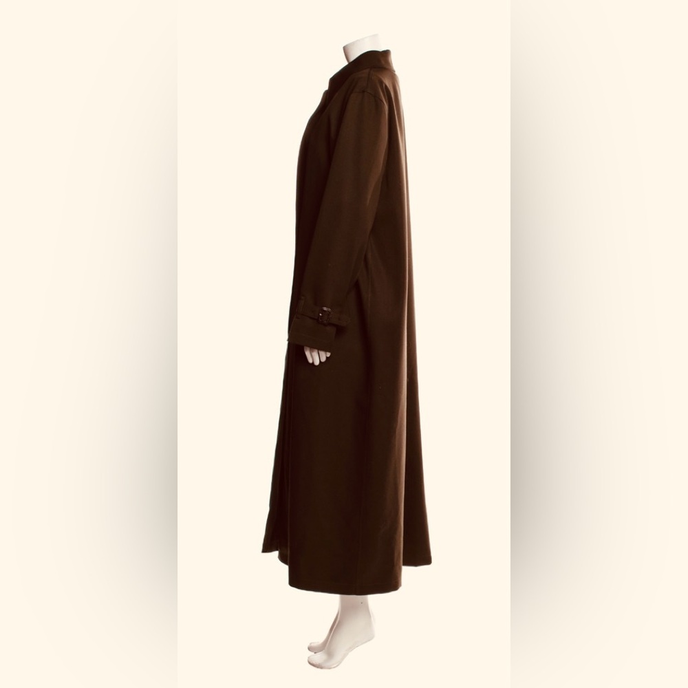 BURBERRY CHOCOLATE BROWN WOOL COAT  XL ZIPOUT LINING EXCELLENT &  GARMENT BAG - Picture 7 of 17